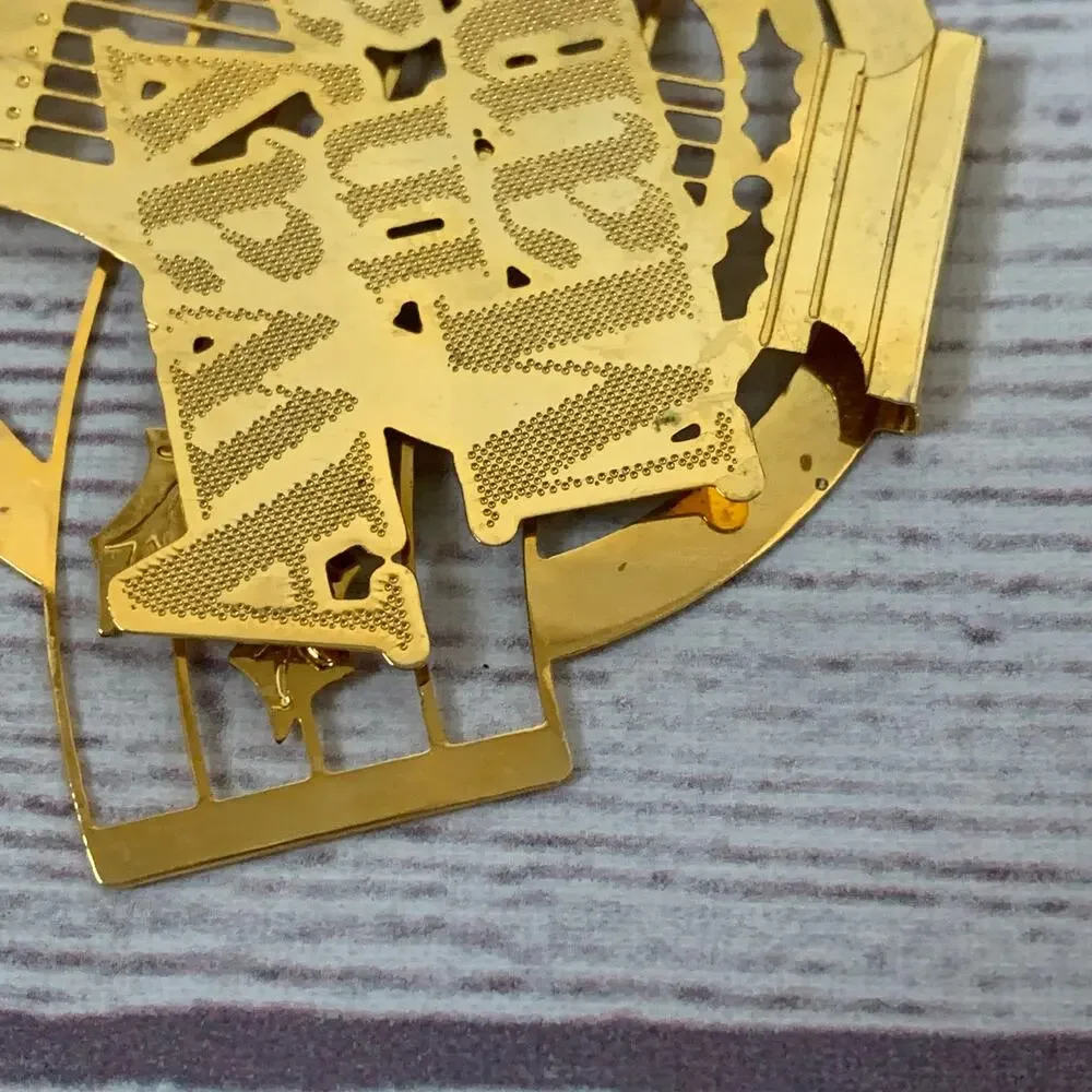 Vintage 1988 Hallmark Brass Trims Away In A Manger Christmas Ornament 3D Layered